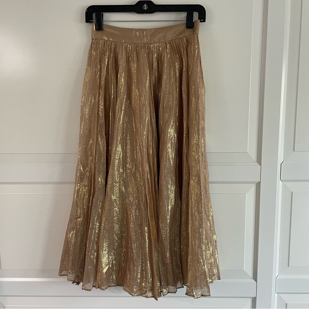 Kate spade Skirt The Rules metallic gold pleated midi skirt 11852